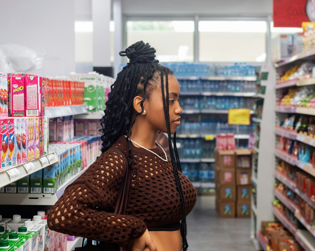 supermarket interior busy shoppers